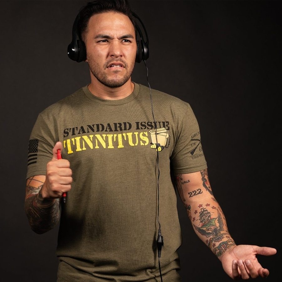 Military Green Tinnitus Awareness T-Shirt