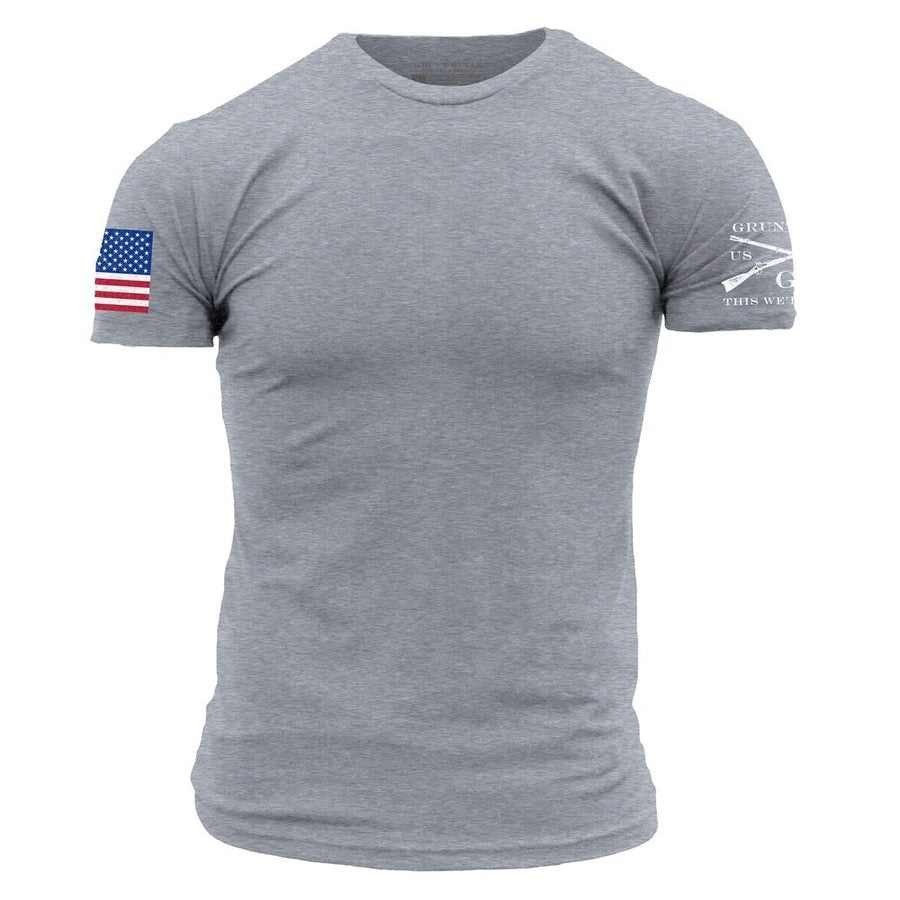 Dark Heather Gray USA Flag Tee - Classic Fit