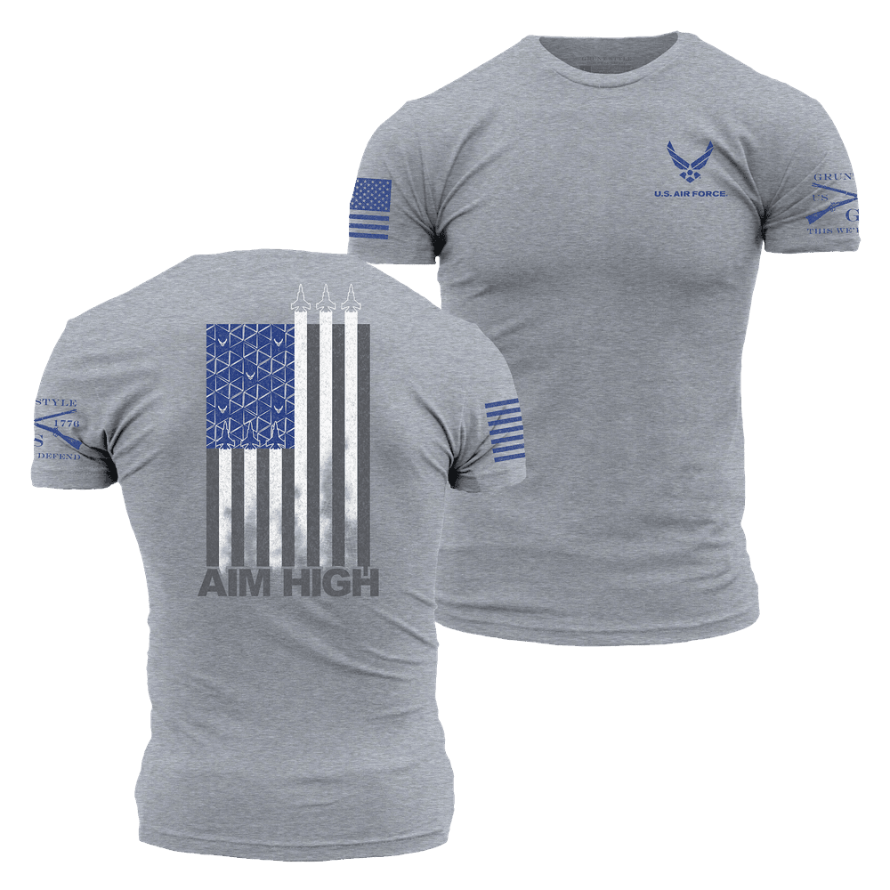 USAF Aim High Graphic Tee in Dark Gray