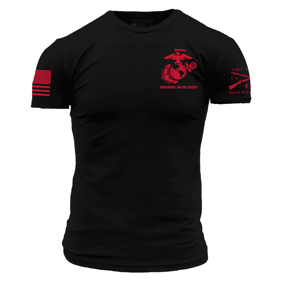 USMC Bound In Blood Tee - Black Military Shirt