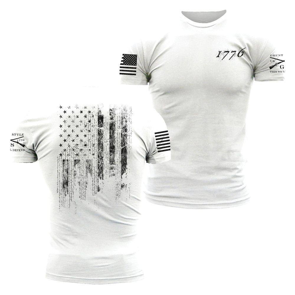 Patriotic 1776 Flag Tee in White