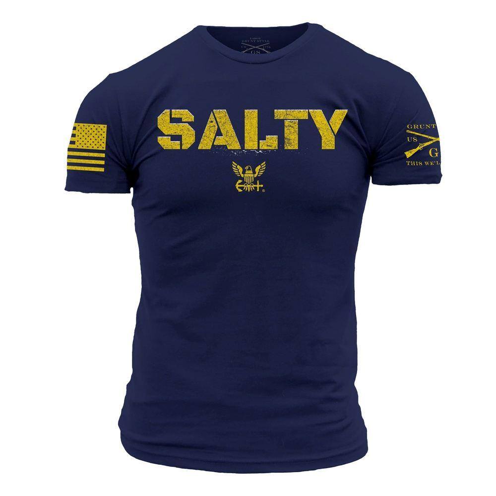 USN Salty 2.0 Navy T-Shirt for Gym & Casual Wear