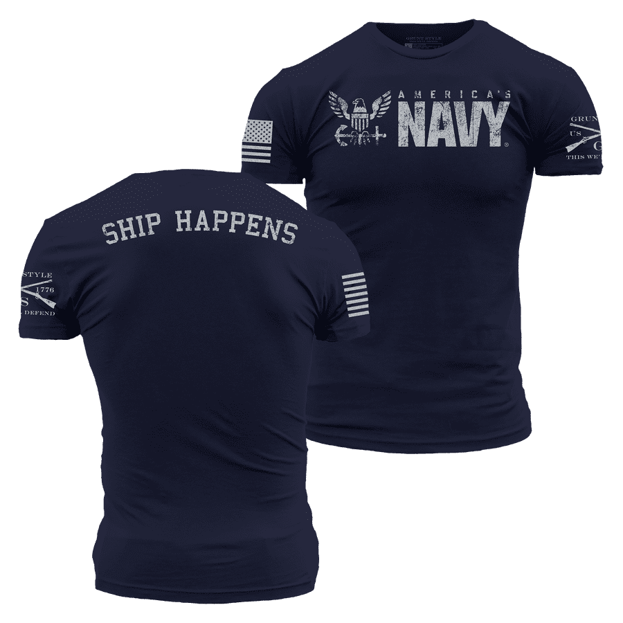 Navy USN Ship Happens Tee - Military Humor Shirt
