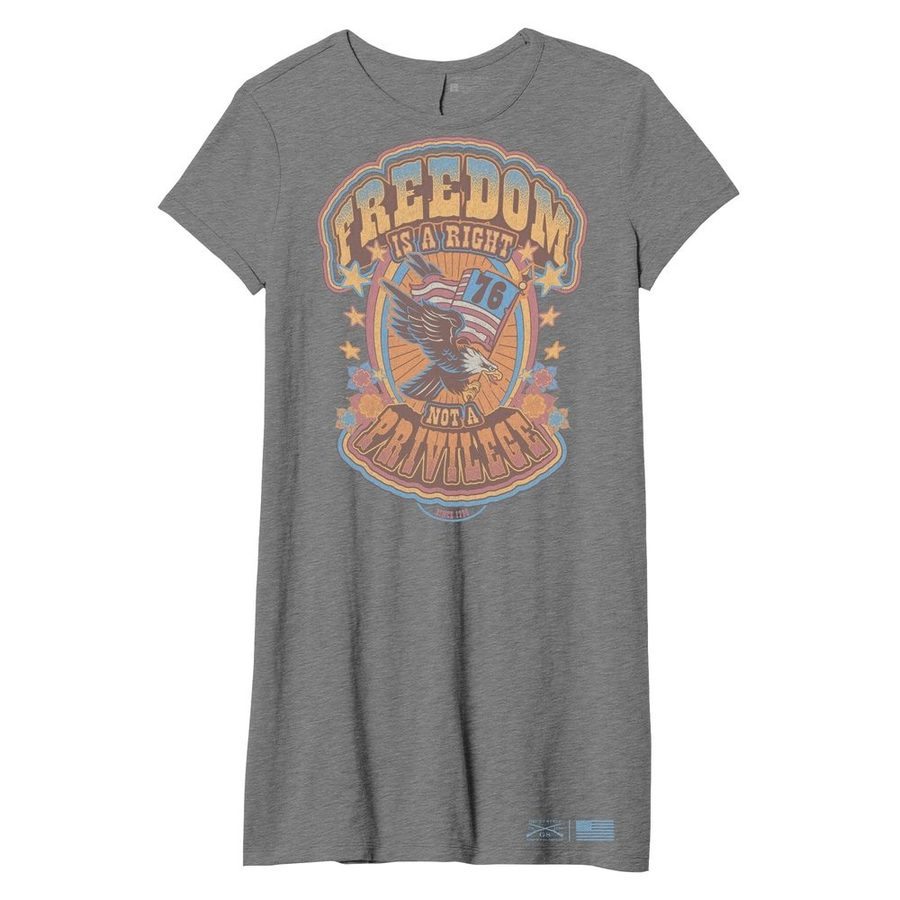 Women's Freedom Right Shirt Dress - Heather Grey