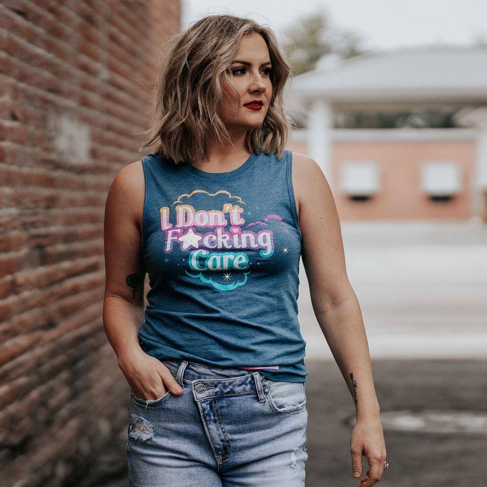 Women's Heather Blue Sarcastic Everyday Tank Top