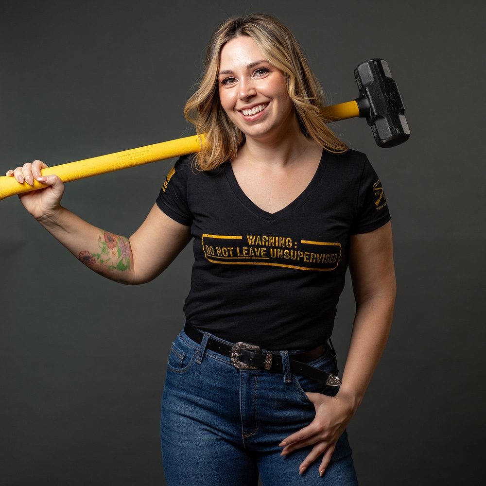Women's V-Neck Humor Tee - Black