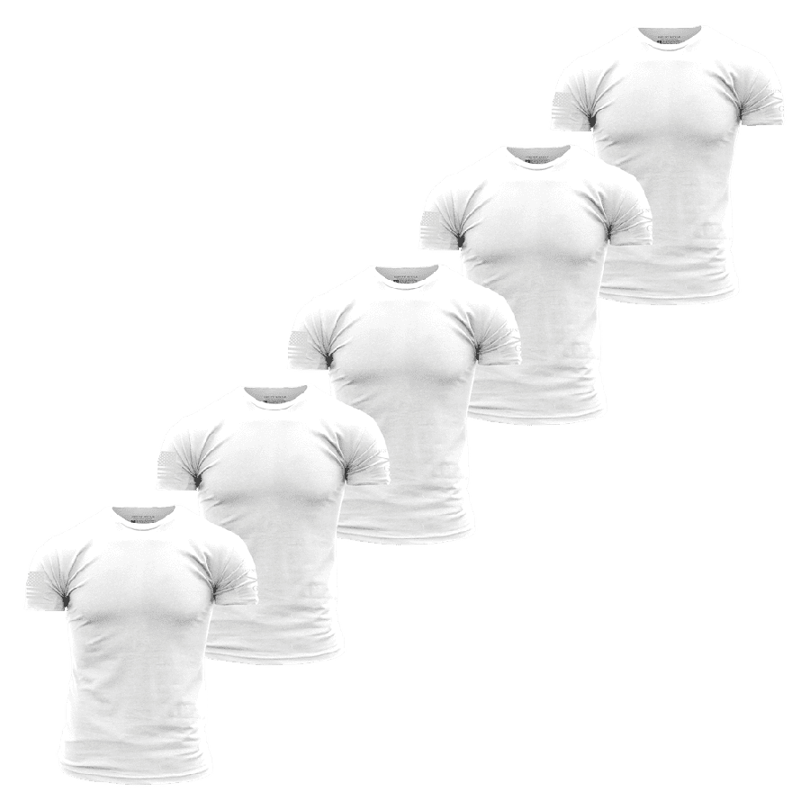 5-Pack White Basic T-Shirts