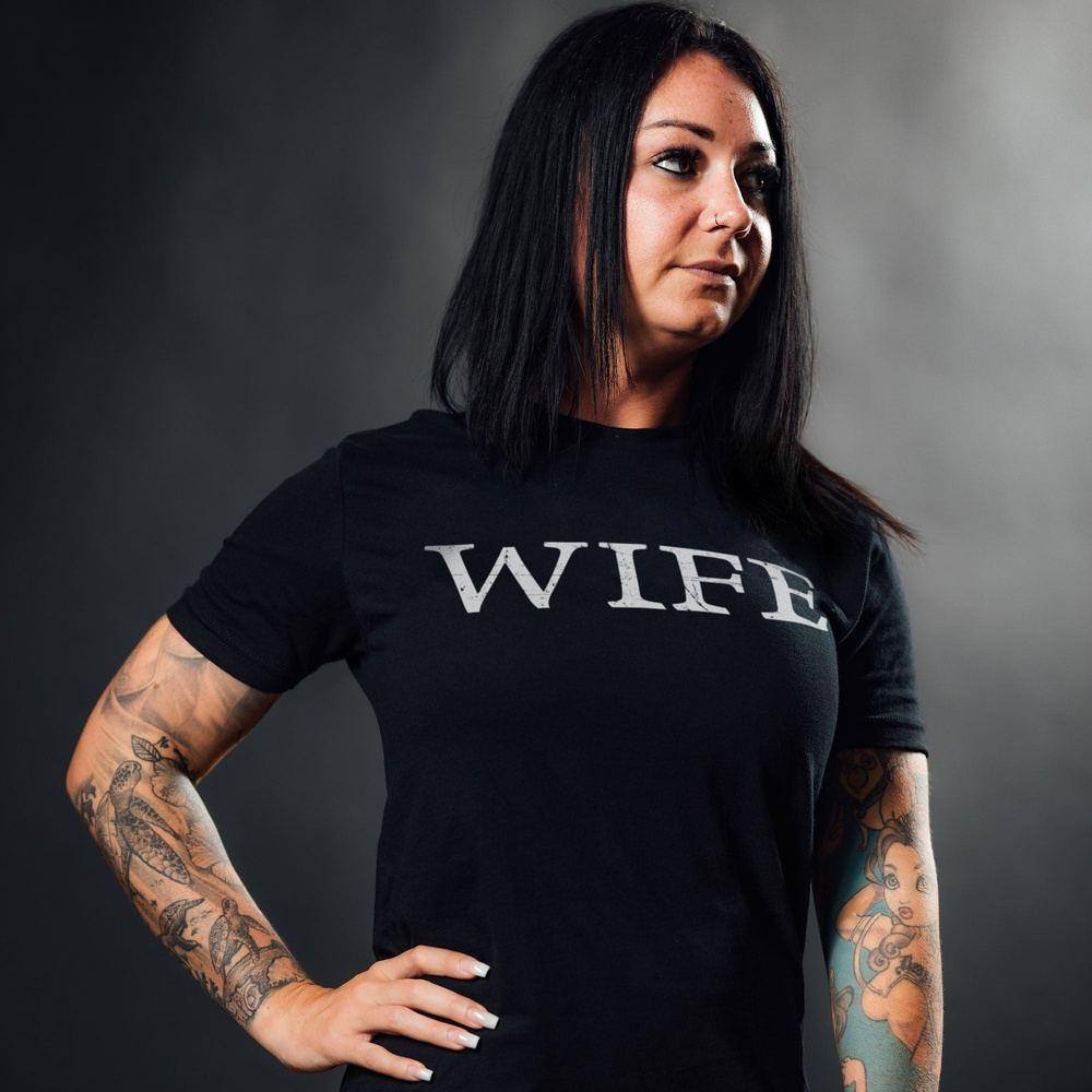 Boyfriend Fit Wife T-Shirt for Women - Black