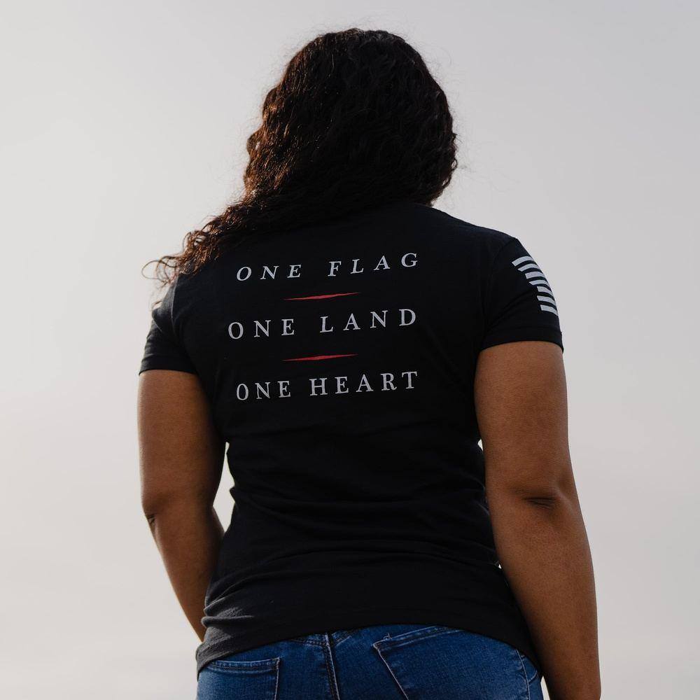 Black Freedom Rose V-Neck Top for Women