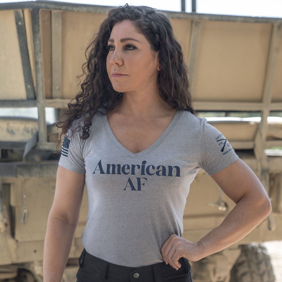 Women's AF V-Neck Tee in Heather Gray