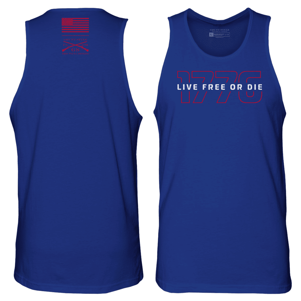 Men's '76 Live Free or Die Tank Top - Royal Blue