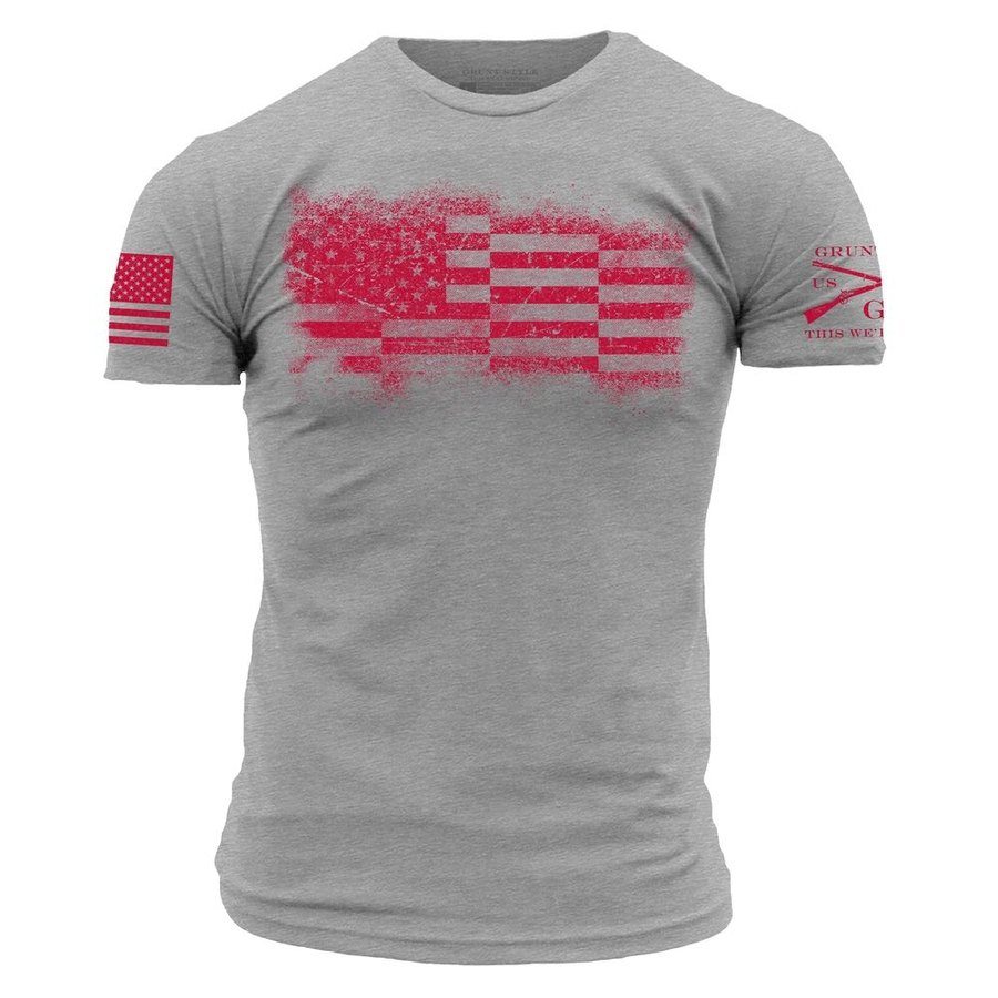 Dark Heather Gray Bar Flag Tee